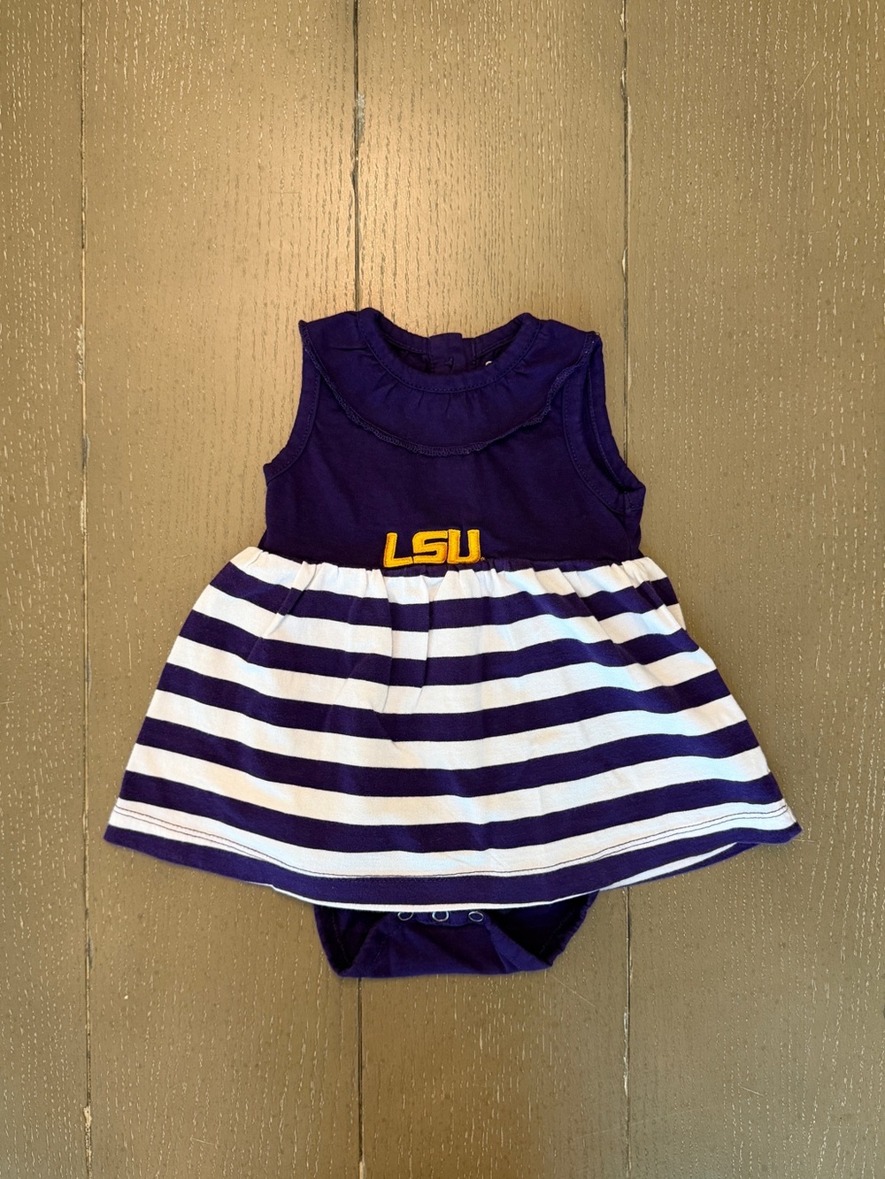 Garb Team Newborn Girls’ LSU Tigers Bodysuit Cheerleader Dress • Size 3-6M
